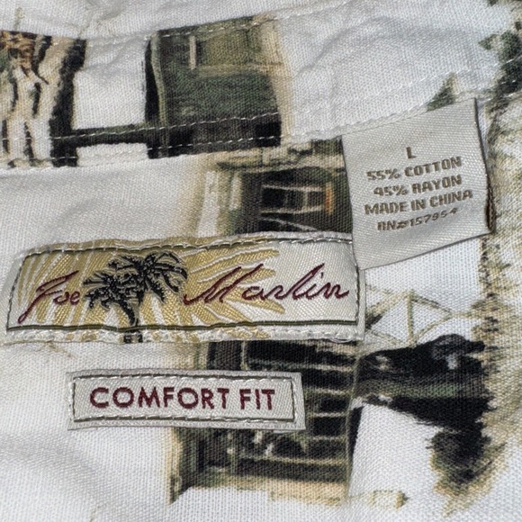 Men's Joe Marlin Short Sleeved Hawaiian Button Down Shirt L - Picture 2 of 5